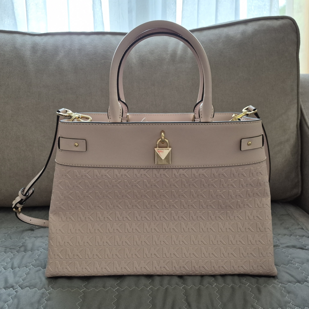 Michael Kors Pink Satchel with Gold-Toned Hardware